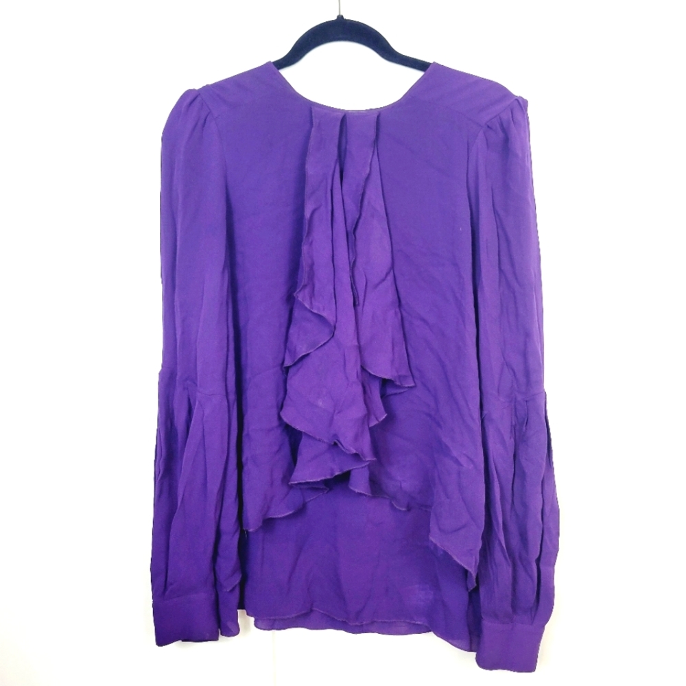 Proenza Schouler purple ruffled blouse